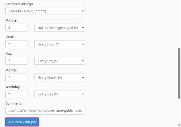 Adding a cron job that runs once per hour