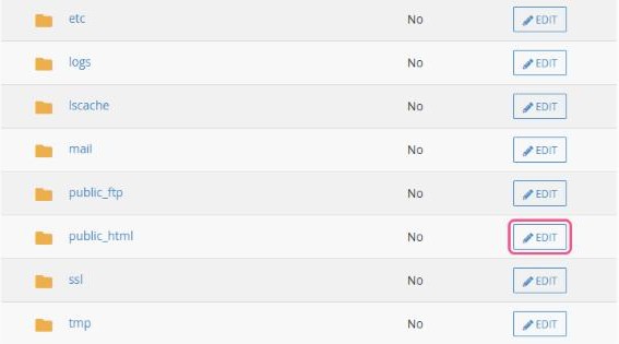 The Directory Privacy folder list with the Edit buttons